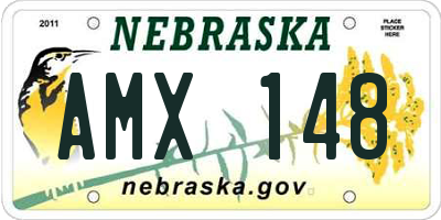 NE license plate AMX148