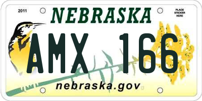 NE license plate AMX166