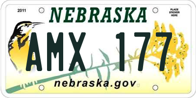 NE license plate AMX177