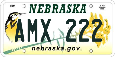 NE license plate AMX222