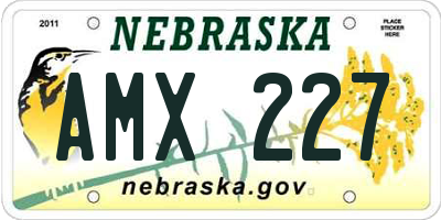 NE license plate AMX227
