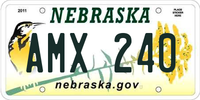 NE license plate AMX240