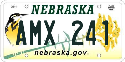 NE license plate AMX241
