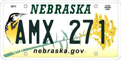 NE license plate AMX271