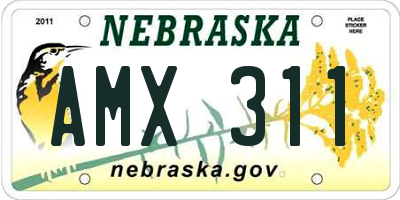 NE license plate AMX311