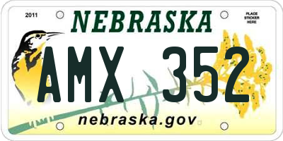 NE license plate AMX352
