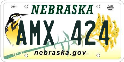 NE license plate AMX424