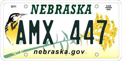 NE license plate AMX447