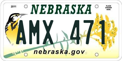 NE license plate AMX471