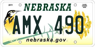 NE license plate AMX490