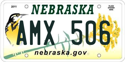 NE license plate AMX506