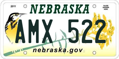 NE license plate AMX522
