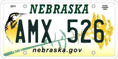 NE license plate AMX526