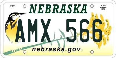 NE license plate AMX566