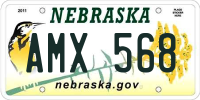 NE license plate AMX568