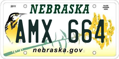NE license plate AMX664
