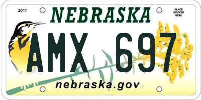 NE license plate AMX697