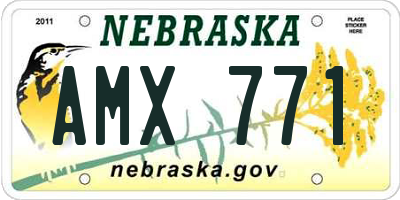 NE license plate AMX771