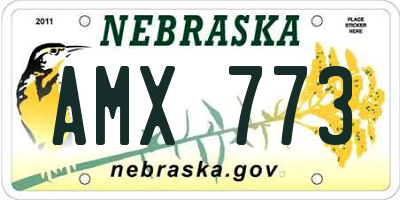NE license plate AMX773