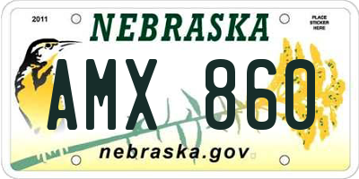 NE license plate AMX860