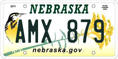 NE license plate AMX879