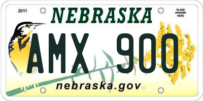 NE license plate AMX900