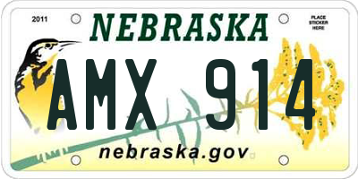 NE license plate AMX914
