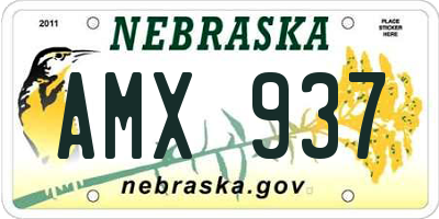 NE license plate AMX937