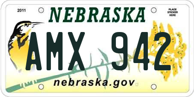 NE license plate AMX942