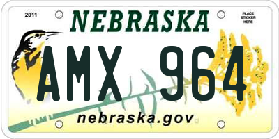 NE license plate AMX964