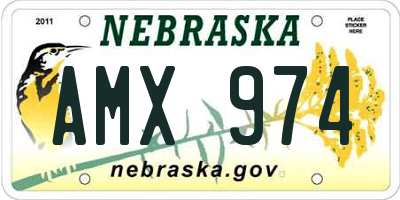 NE license plate AMX974