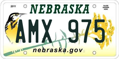 NE license plate AMX975