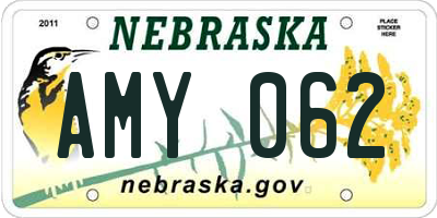 NE license plate AMY062