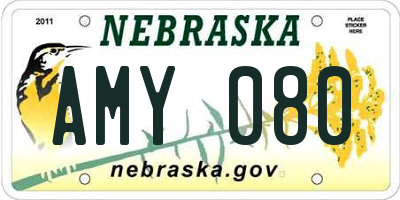 NE license plate AMY080