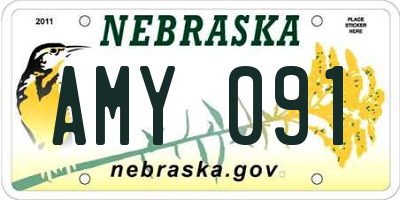NE license plate AMY091