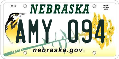 NE license plate AMY094