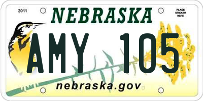 NE license plate AMY105