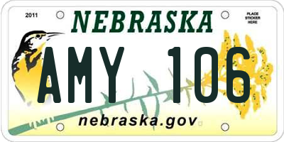 NE license plate AMY106