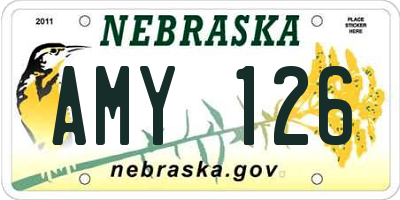 NE license plate AMY126