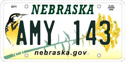 NE license plate AMY143