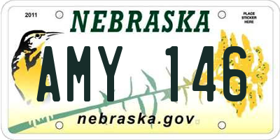 NE license plate AMY146