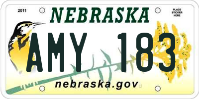 NE license plate AMY183