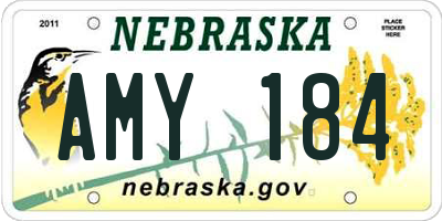 NE license plate AMY184
