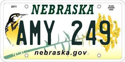 NE license plate AMY249