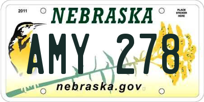 NE license plate AMY278