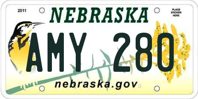 NE license plate AMY280