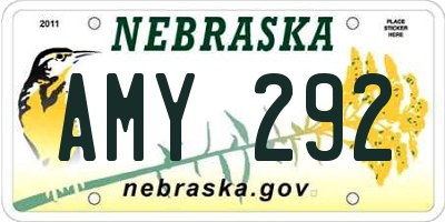 NE license plate AMY292
