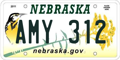 NE license plate AMY312