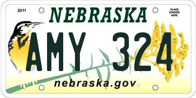 NE license plate AMY324