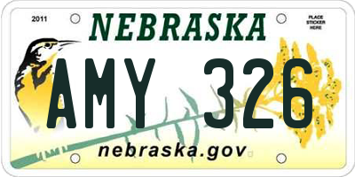 NE license plate AMY326
